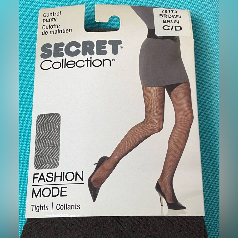 Secret Collection Tights Size C/D NWT Brown Pattern